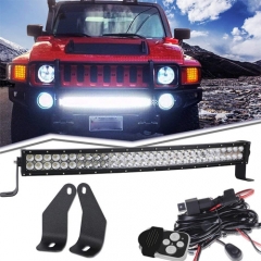 HUMMER 26/30-INCH CURVED DUAL ROW LED HIDDEN BUMPER MOUNTS (H3)